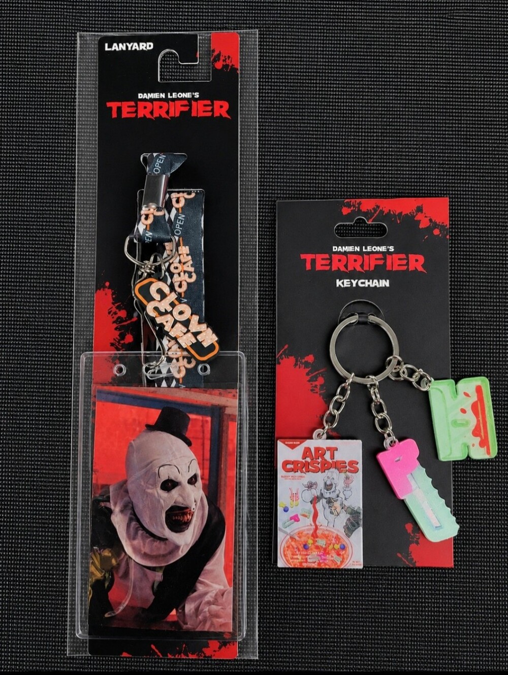 Terrifier Black & Red Lanyard with Keychain Set